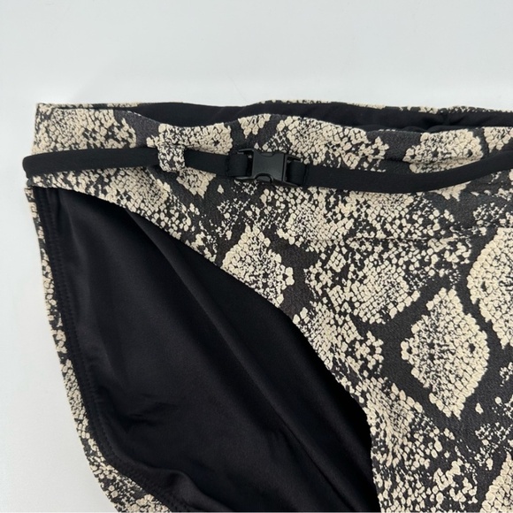 Andie Riviera Belted Bikini Bottom Snakeskin Print Size Medium New with Tag - Picture 6 of 13